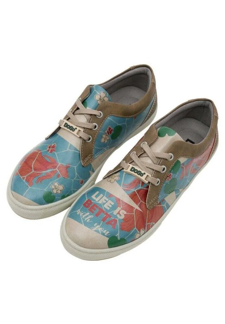 Kadın Vegan Deri Turkuaz Sneakers - Life is Betta with You Tasarım