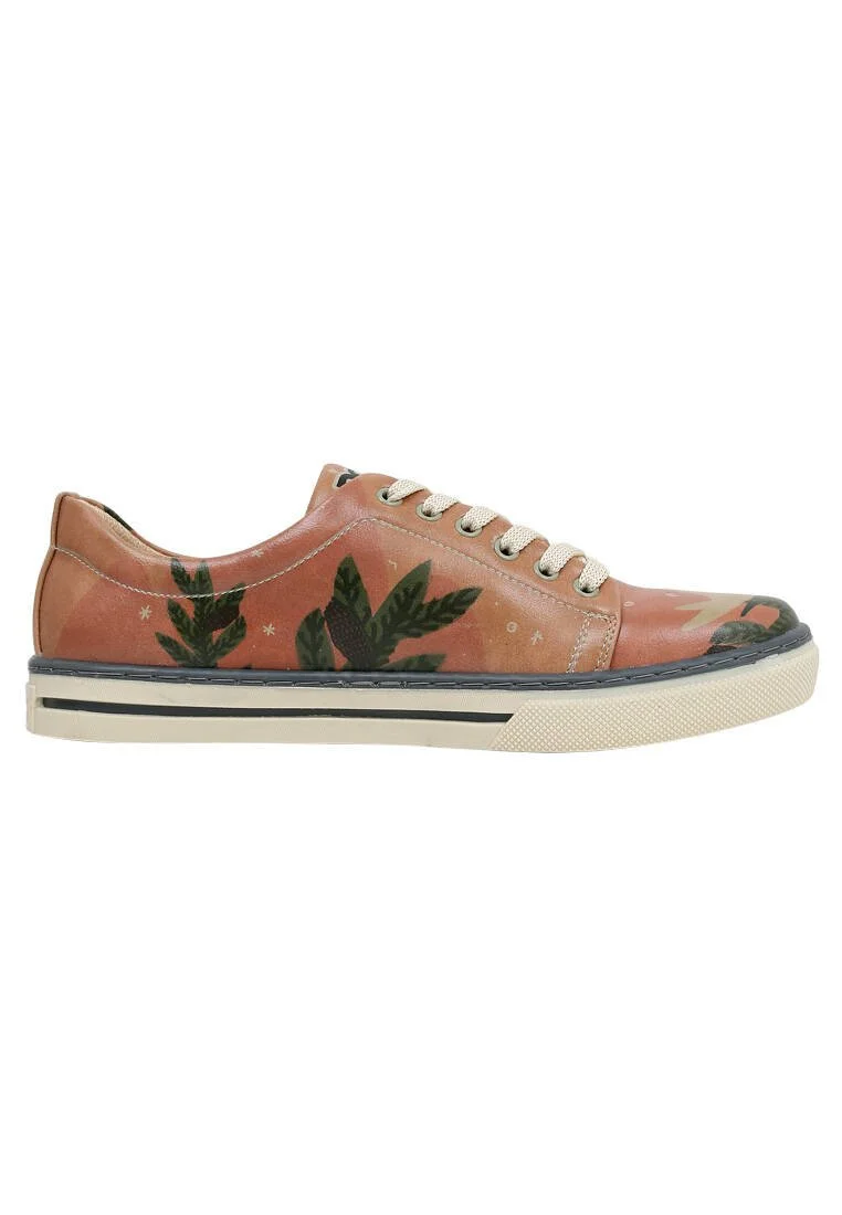 Kadın Vegan Deri Turuncu Sneakers - Free your mind Tasarım