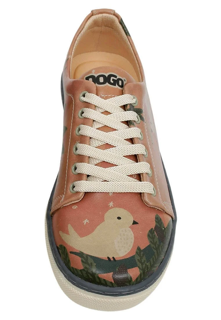 Kadın Vegan Deri Turuncu Sneakers - Free your mind Tasarım