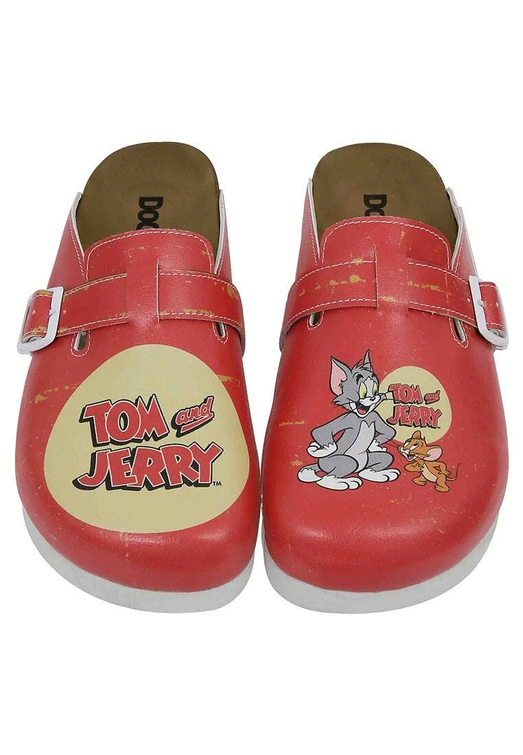 Kadın Vegan Deri Turuncu Terlik - Warner Bros Tom ve Jerry Tasarım