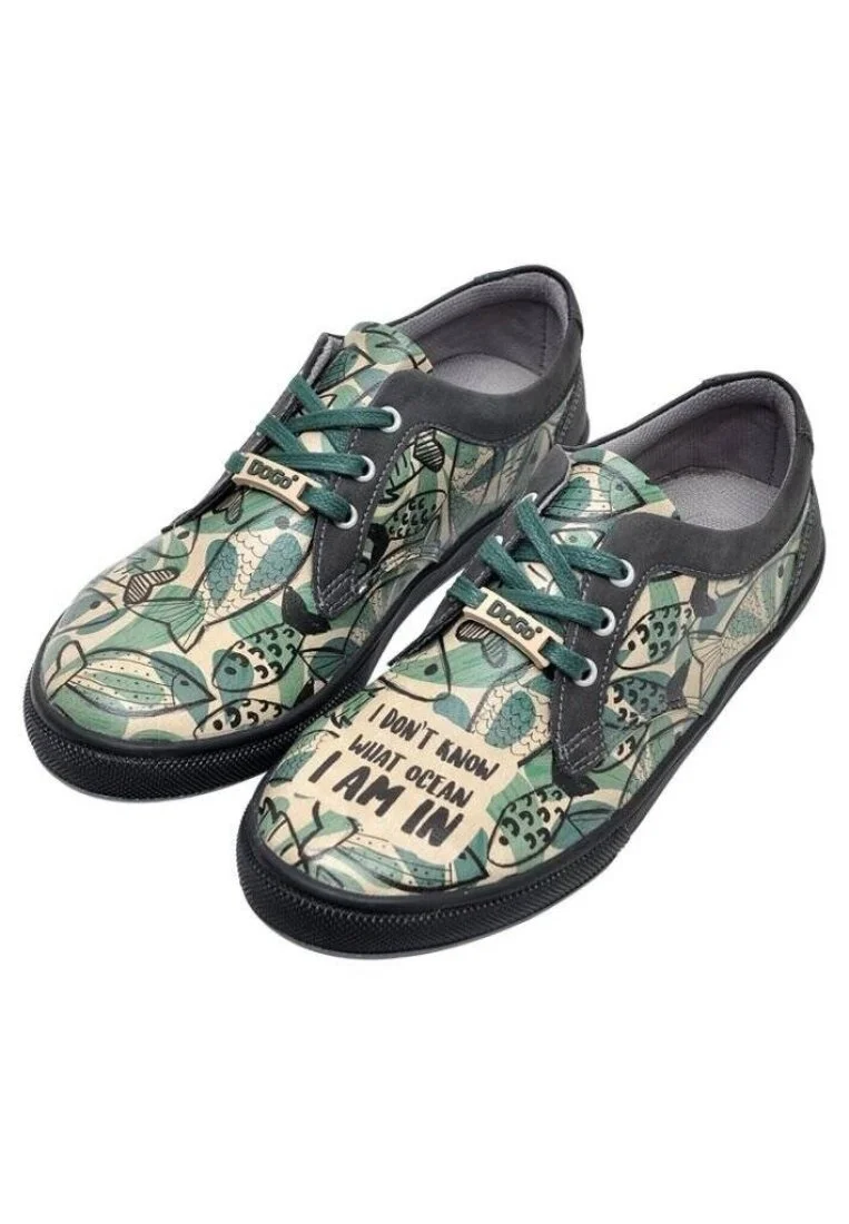 Kadın Vegan Deri Yeşil Sneakers - Ocean Tasarım