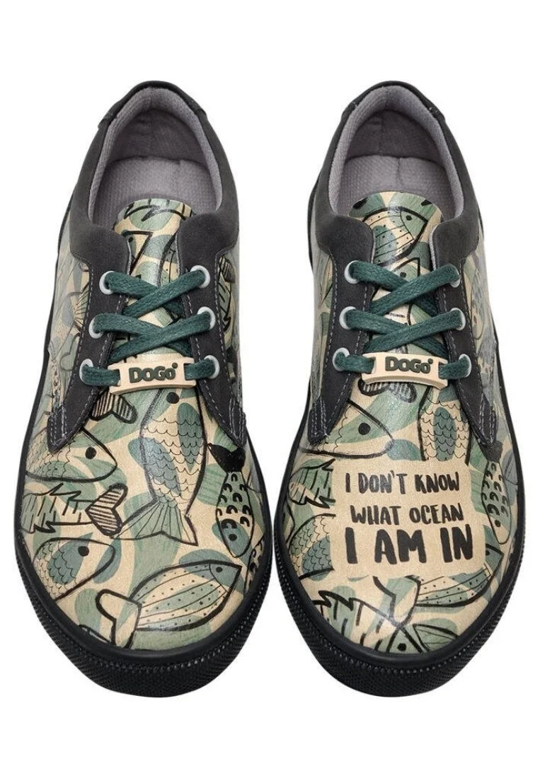 Kadın Vegan Deri Yeşil Sneakers - Ocean Tasarım