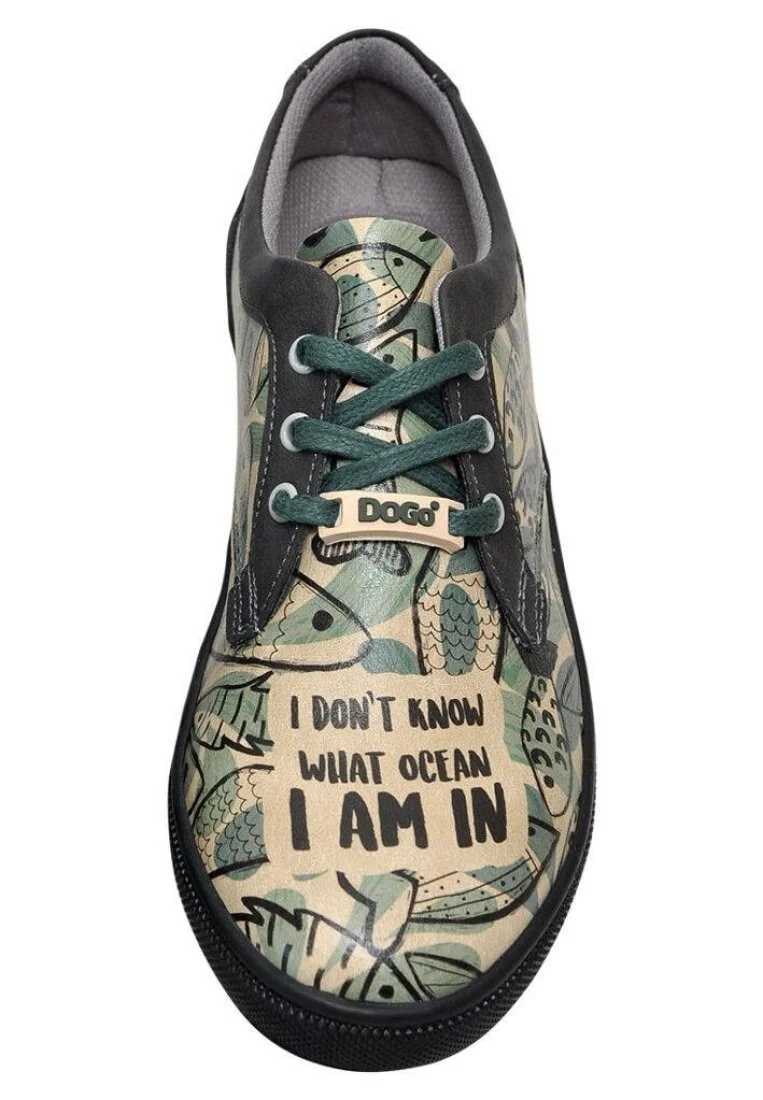 Kadın Vegan Deri Yeşil Sneakers - Ocean Tasarım