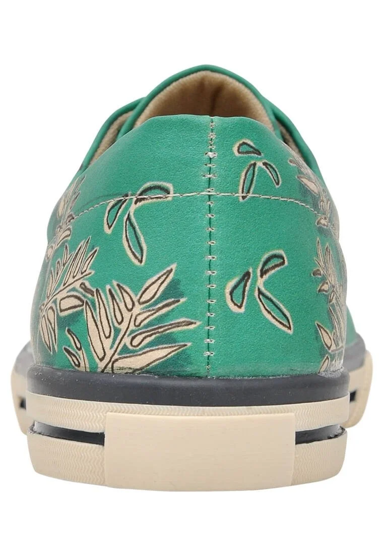 Kadın Vegan Deri Yeşil Sneakers - Koala Hug Tasarım