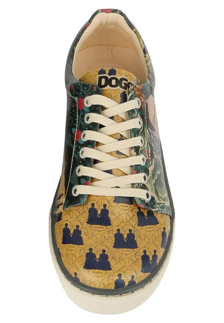 Kadın Vegan Deri Yeşil Sneakers - Frida’s World Frida KahloTasarım