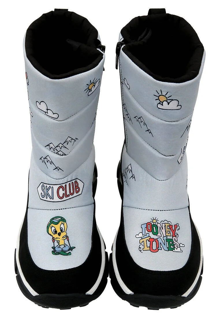Kadın Vegan Gri Kar Botu - Warner Bros Looney Tunes Ski Club Tasarım