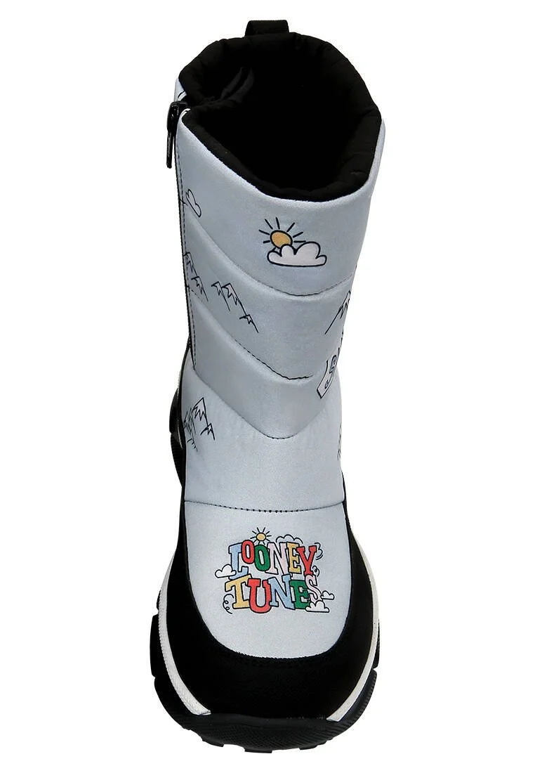 Kadın Vegan Gri Kar Botu - Warner Bros Looney Tunes Ski Club Tasarım