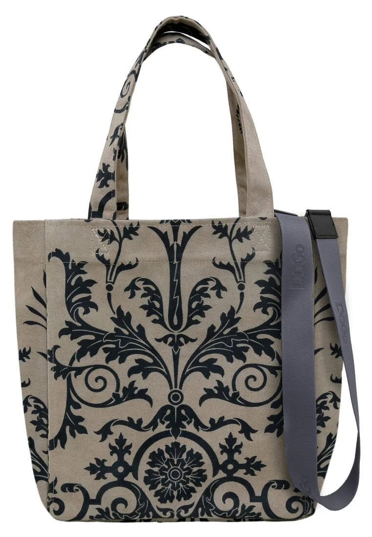 Kadın Vegan Krem Large Tote Bag - Renaissance Pattern Tasarım