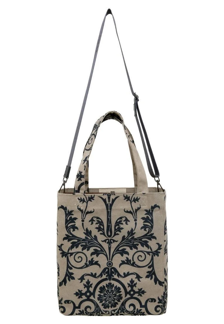 Kadın Vegan Krem Large Tote Bag - Renaissance Pattern Tasarım