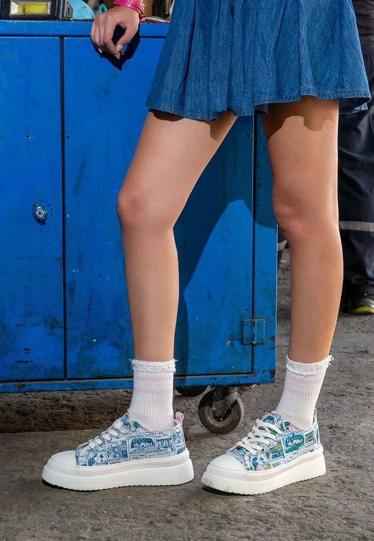 Kadın Vegan Mavi Kalın Taban Sneakers - Already Lost Tasarım