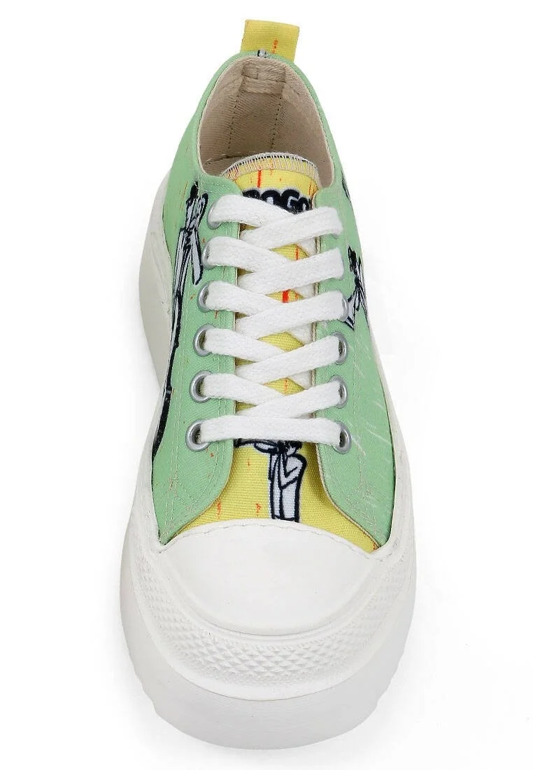 Kadın Vegan Yeşil Kalın Taban Sneakers - The Band Tasarım