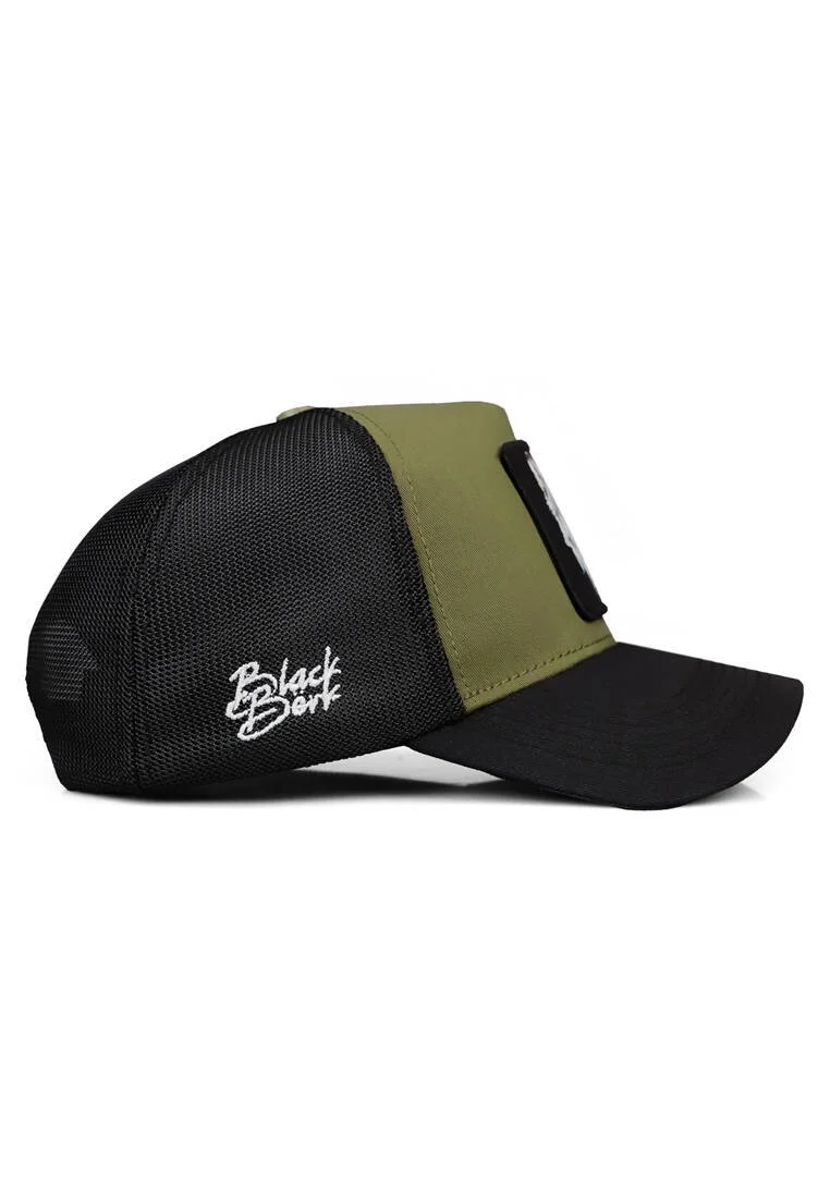 Unisex Khaki-Black Cap - Trucker Premium Cap