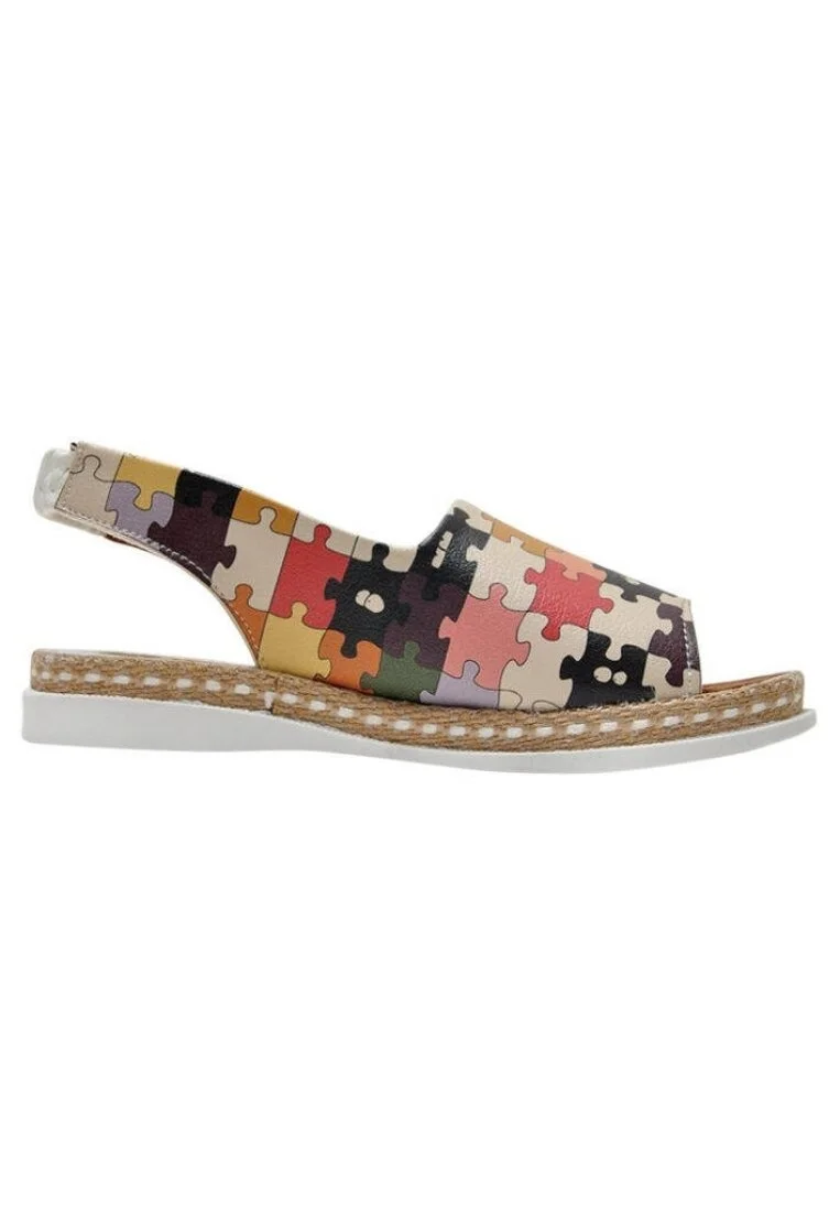 Kids Vegan Leather Beige Sandals - In the Puzzle Design