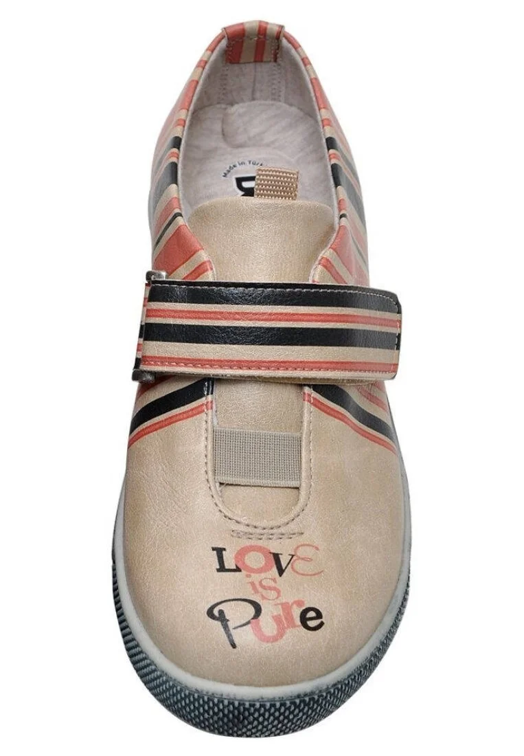 Kids Vegan Leather Beige Velcro Sneakers - Warner Bros Bugs Bunny Love is Pure Design