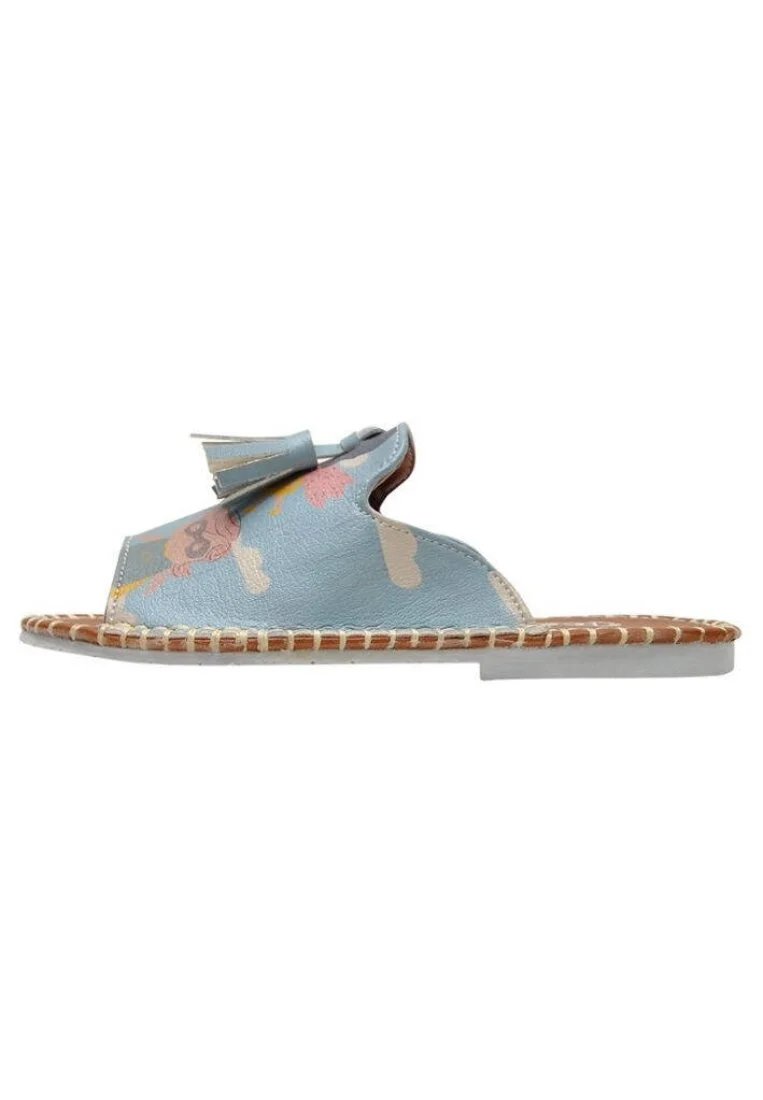 Kids Vegan Leather Blue Slippers - Superhero Girls Design