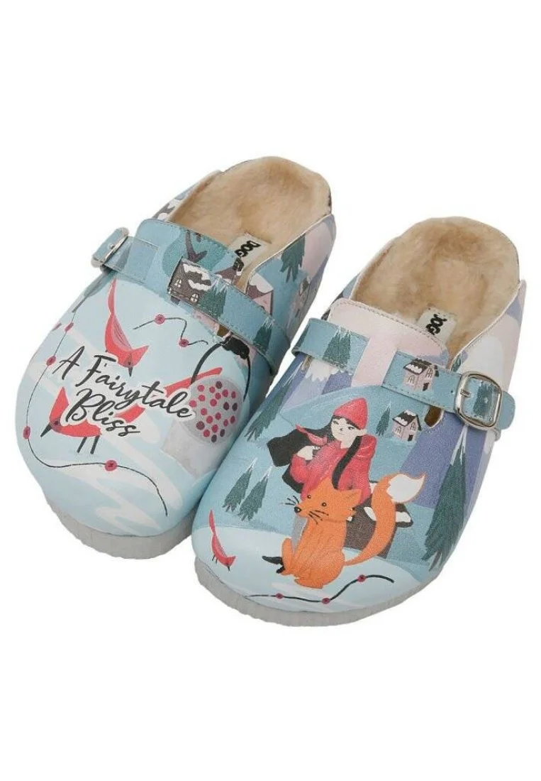 Kids Vegan Leather Blue Slippers - A Fairytale Bliss Design