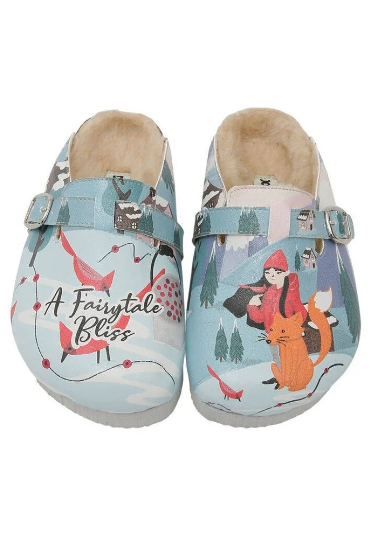 Kids Vegan Leather Blue Slippers - A Fairytale Bliss Design
