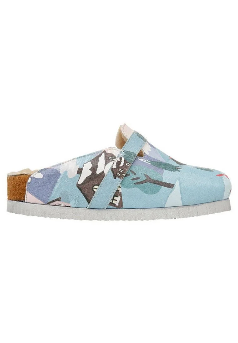 Kids Vegan Leather Blue Slippers - A Fairytale Bliss Design