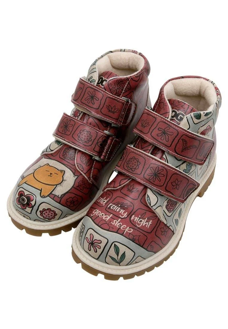 Kids Vegan Leather Multicolor Boots - Cold Rainy Night=Good Sleep Design