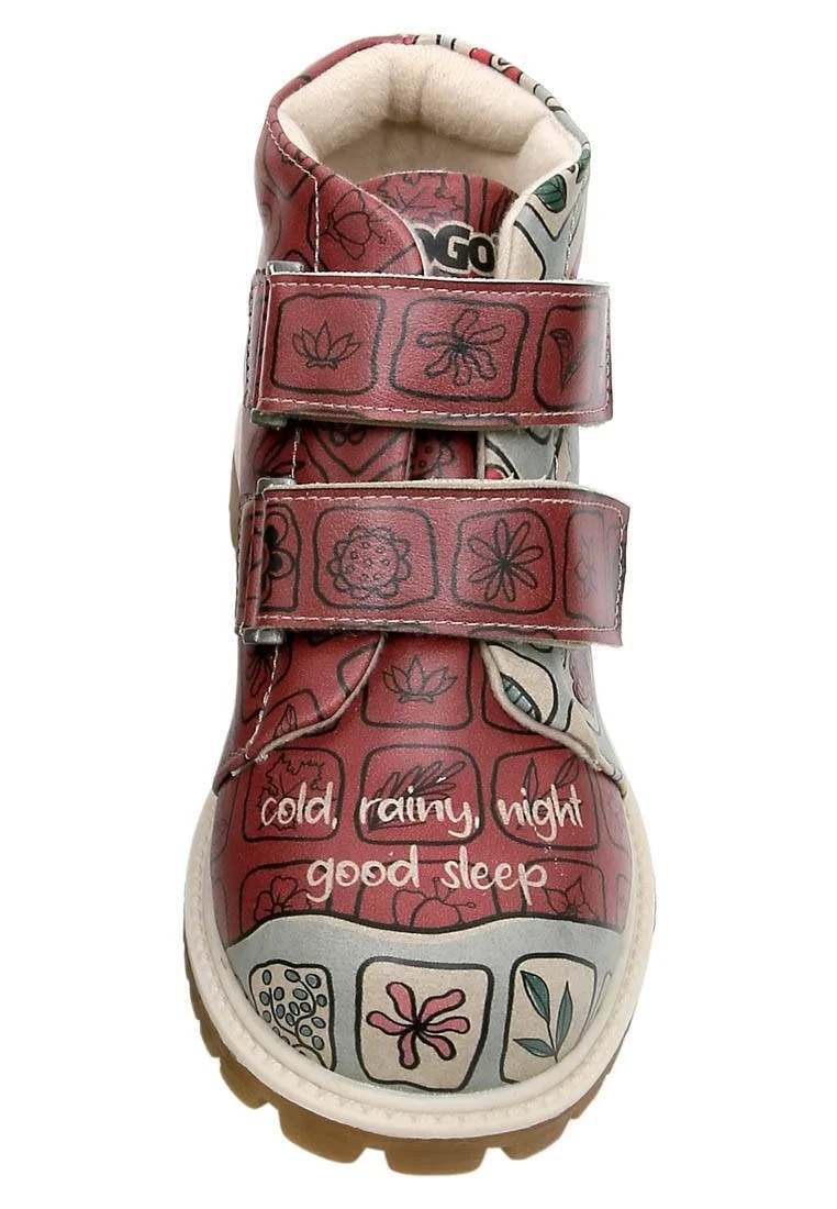 Kids Vegan Leather Multicolor Boots - Cold Rainy Night=Good Sleep Design