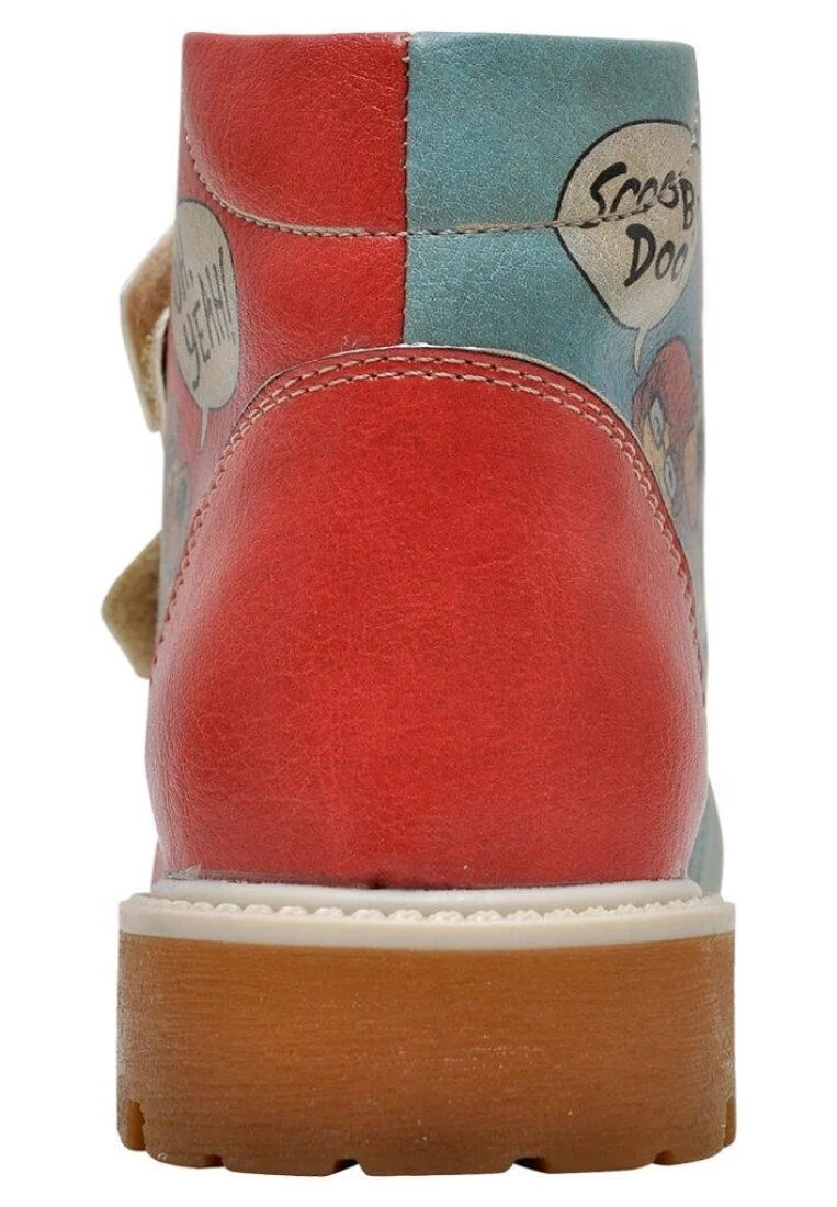 Kids Vegan Leather Orange Boots - Warner Bros Hungry Doo Scooby Doo Design