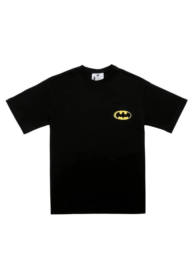 Men Vegan Black T-Shirt - Warner Bros Batman Black and Yellow Design