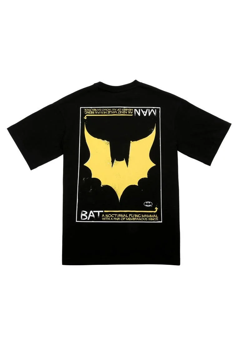 Men Vegan Black T-Shirt - Warner Bros Batman Black and Yellow Design