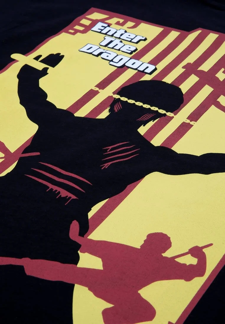 Men Vegan Black T-Shirt - Warner Bros Enter the Dragon Design