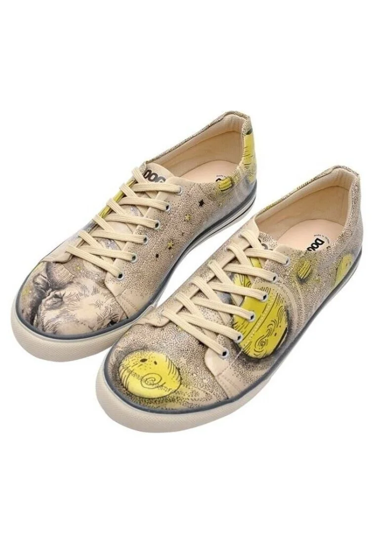 Men Vegan Leather Beige Sneakers - Universe Design