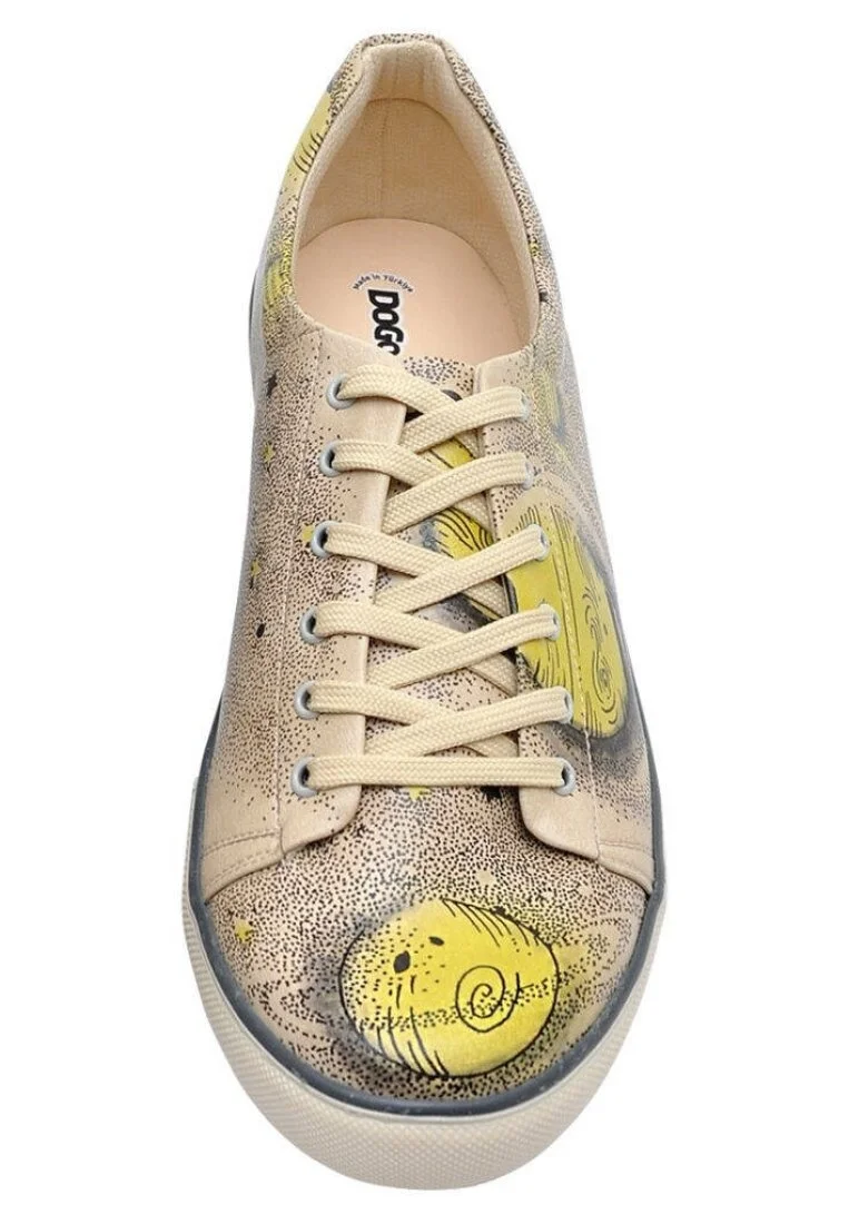 Men Vegan Leather Beige Sneakers - Universe Design