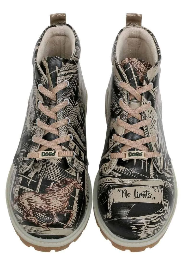 Men Vegan Leather Black Ankle Boots - No Limits Design