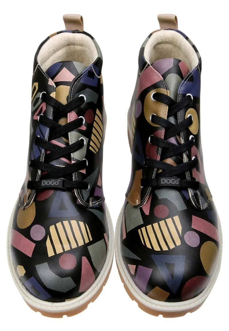 Men Vegan Leather Black Ankle Boots - It's Good to Get Lost Design