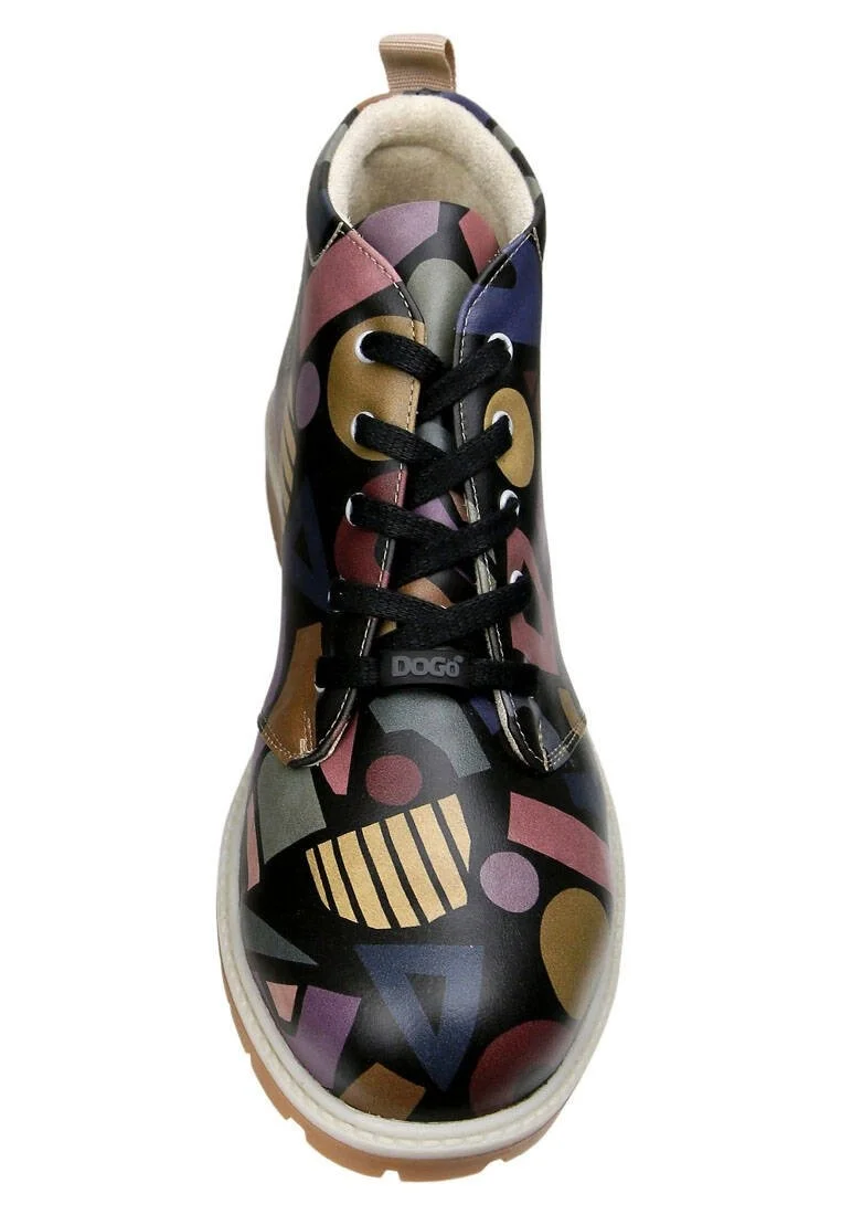 Men Vegan Leather Black Ankle Boots - It's Good to Get Lost Design