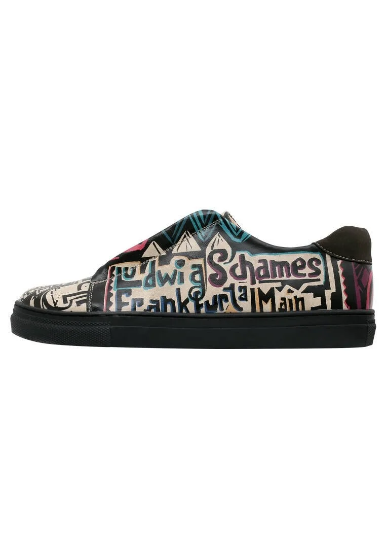 Men Vegan Leather Black Slip On Sneakers - Ludwig Design