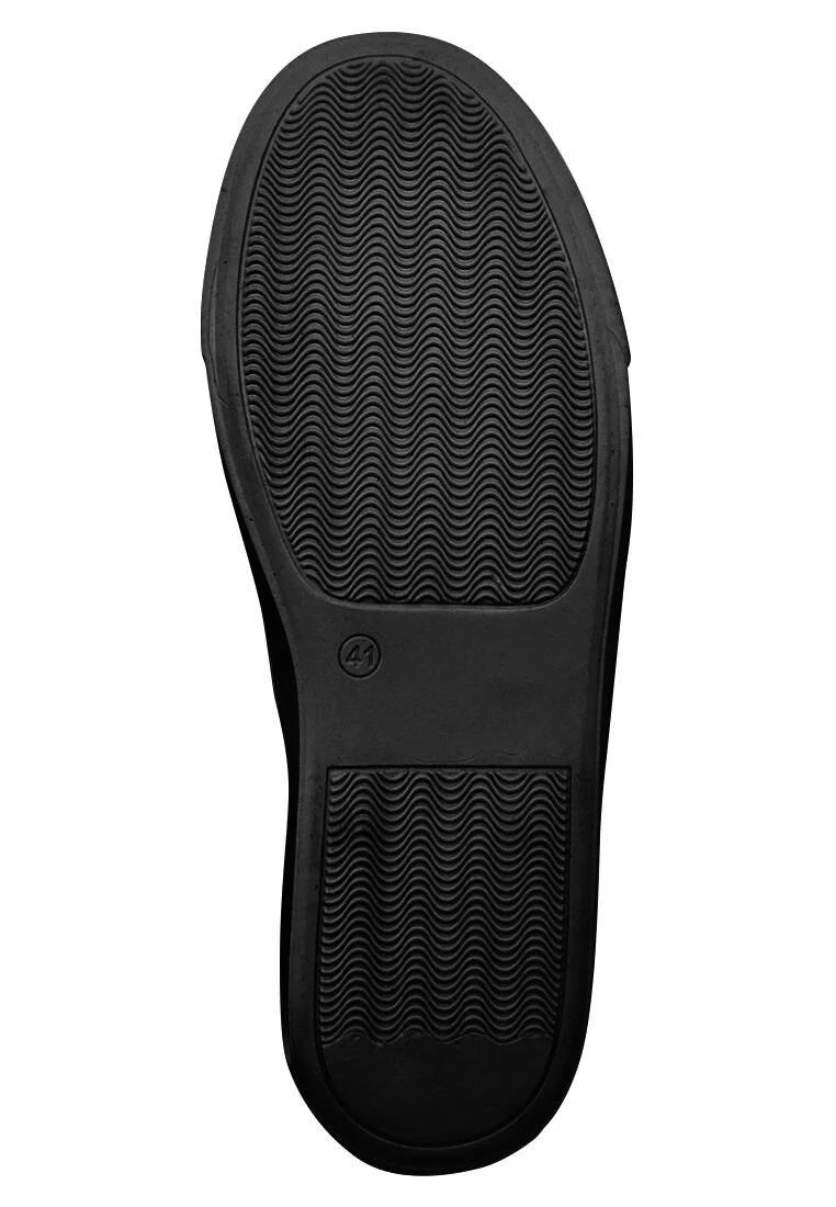 Men Vegan Leather Black Slip On Sneakers - Ludwig Design