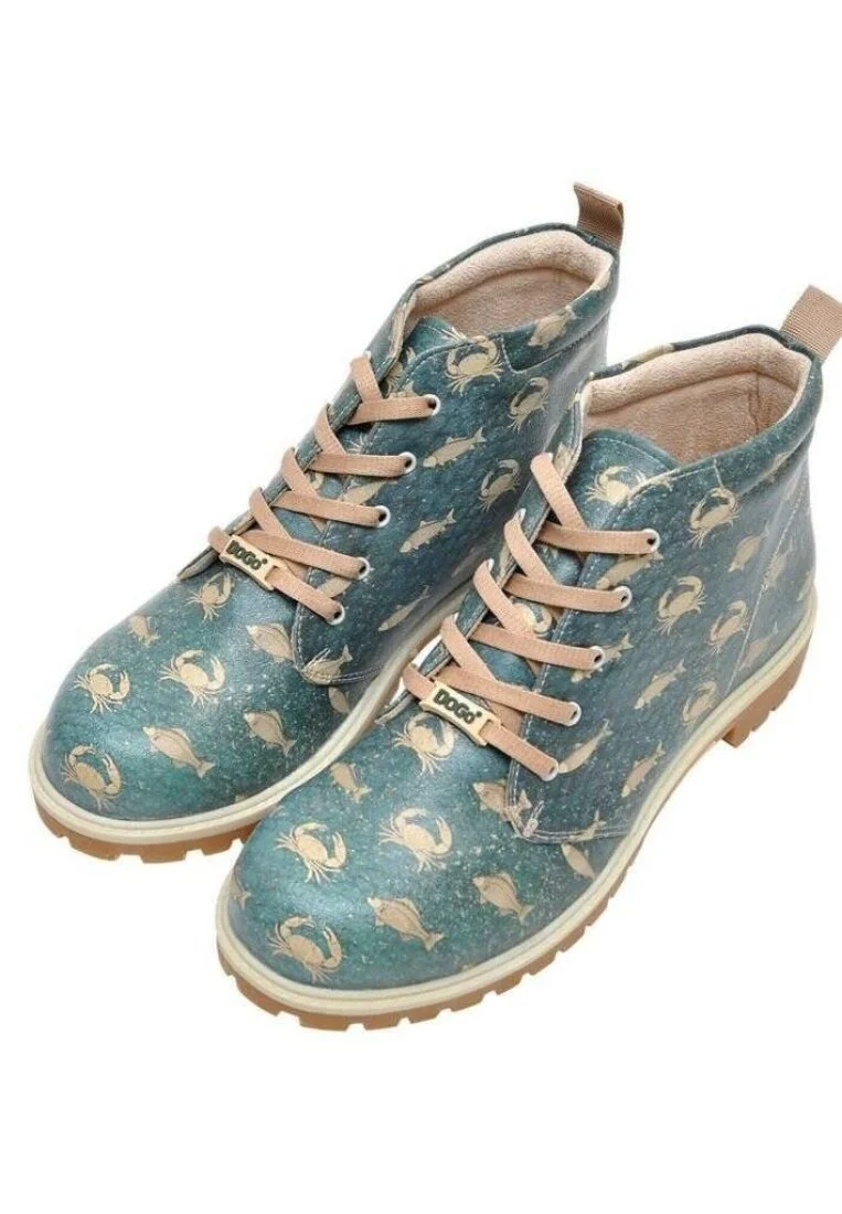 Men Vegan Leather Blue Ankle Boots - Fauna Design