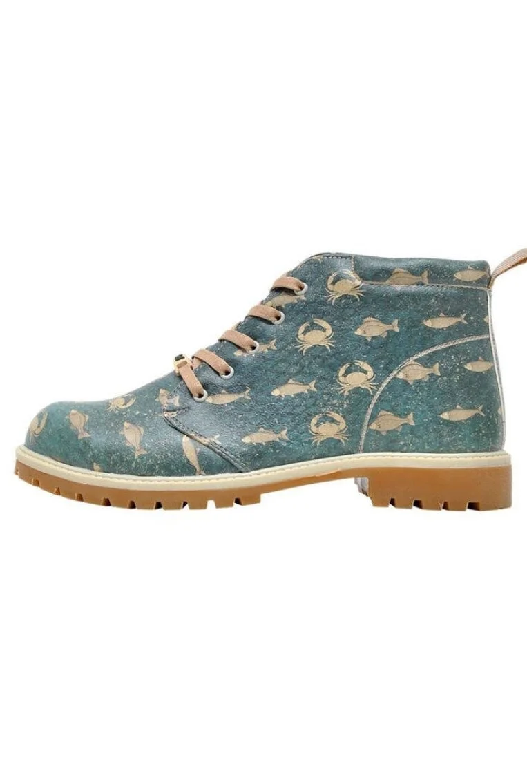 Men Vegan Leather Blue Ankle Boots - Fauna Design