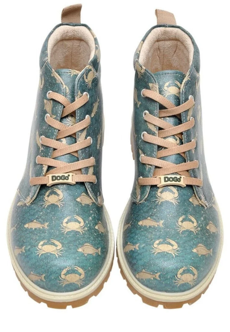 Men Vegan Leather Blue Ankle Boots - Fauna Design