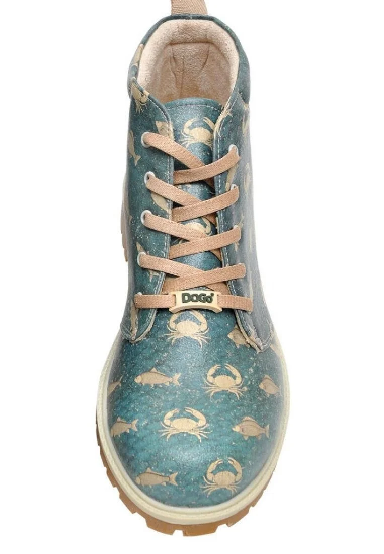 Men Vegan Leather Blue Ankle Boots - Fauna Design
