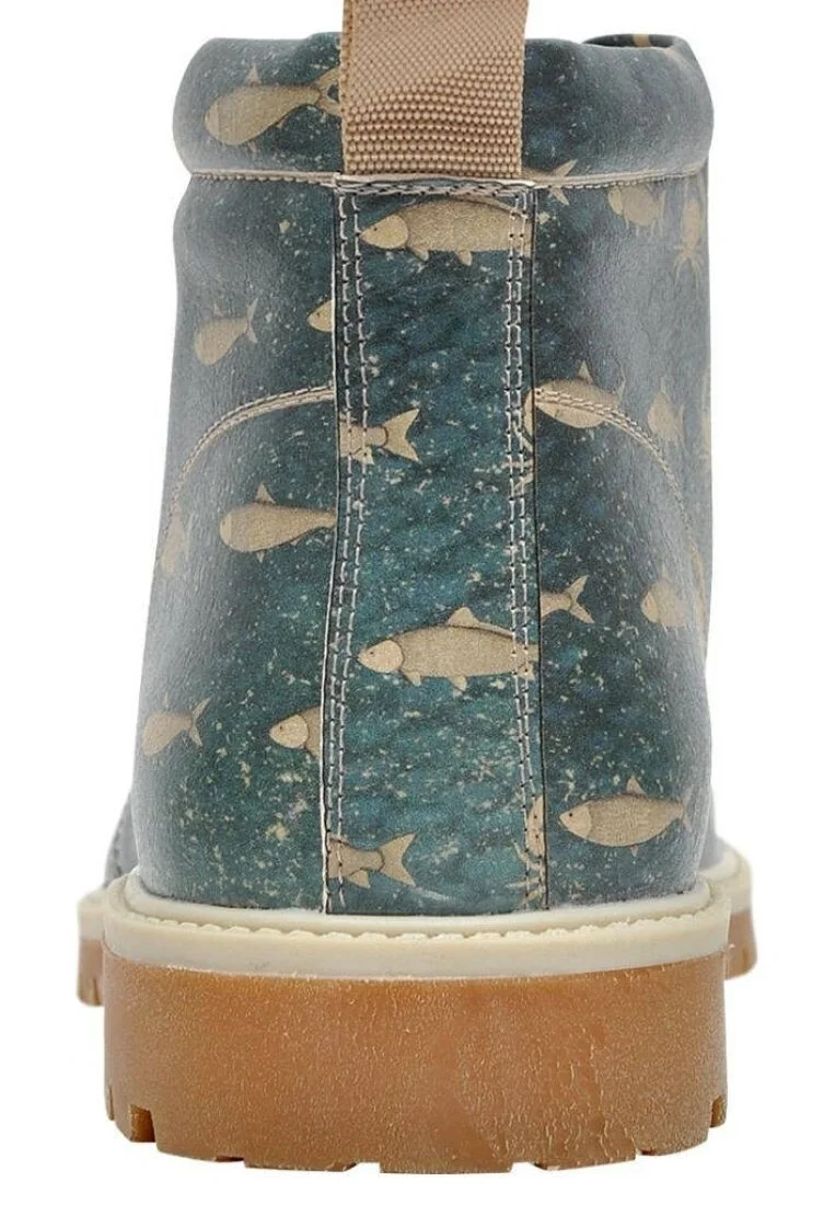 Men Vegan Leather Blue Ankle Boots - Fauna Design
