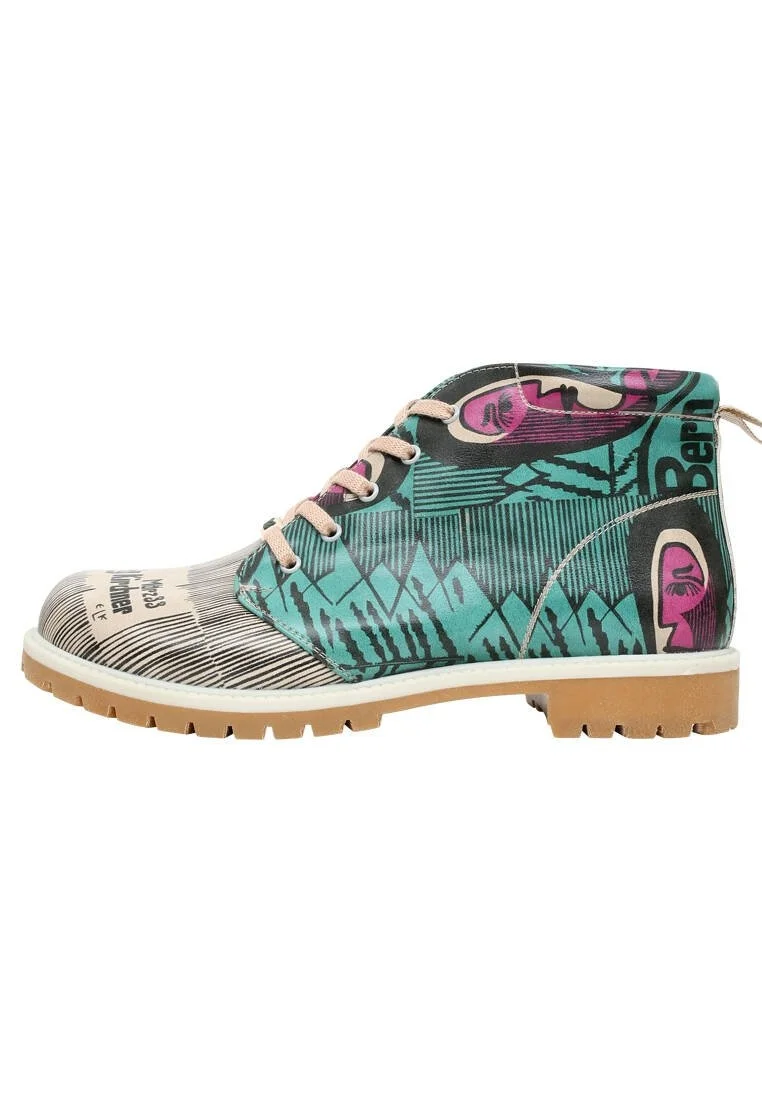 Men Vegan Leather Multicolor Ankle Boots - Kunsthalle Design
