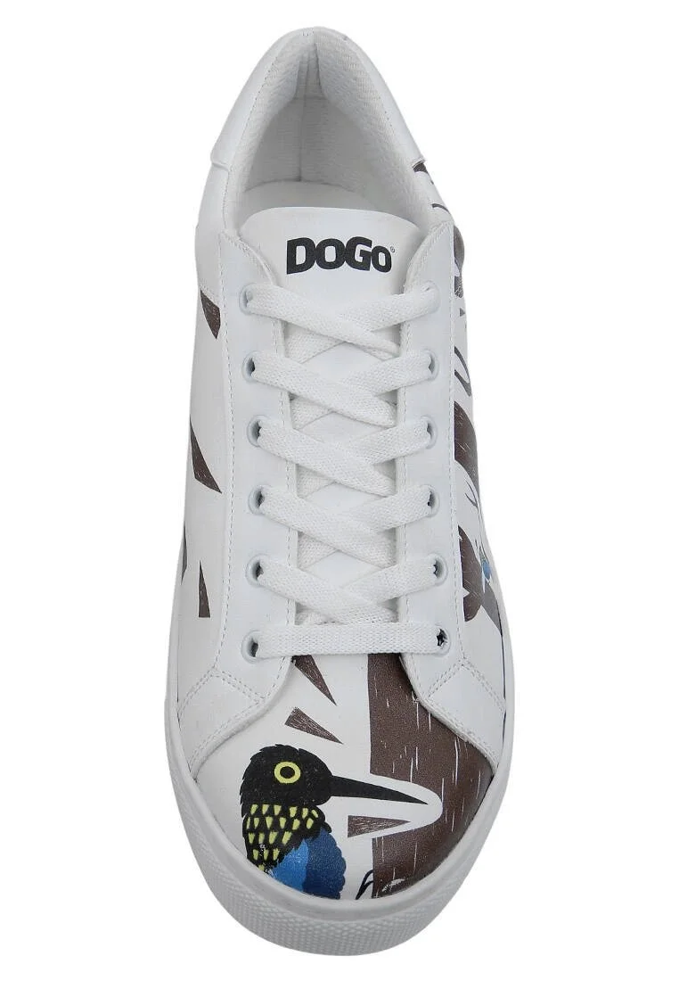 Men Vegan Leather White Sneakers - Knock Knock Design