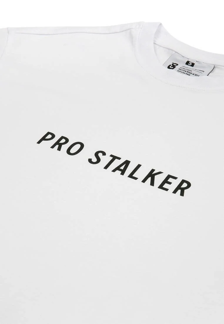 Men Vegan White T-Shirt - Pro Stalker Design