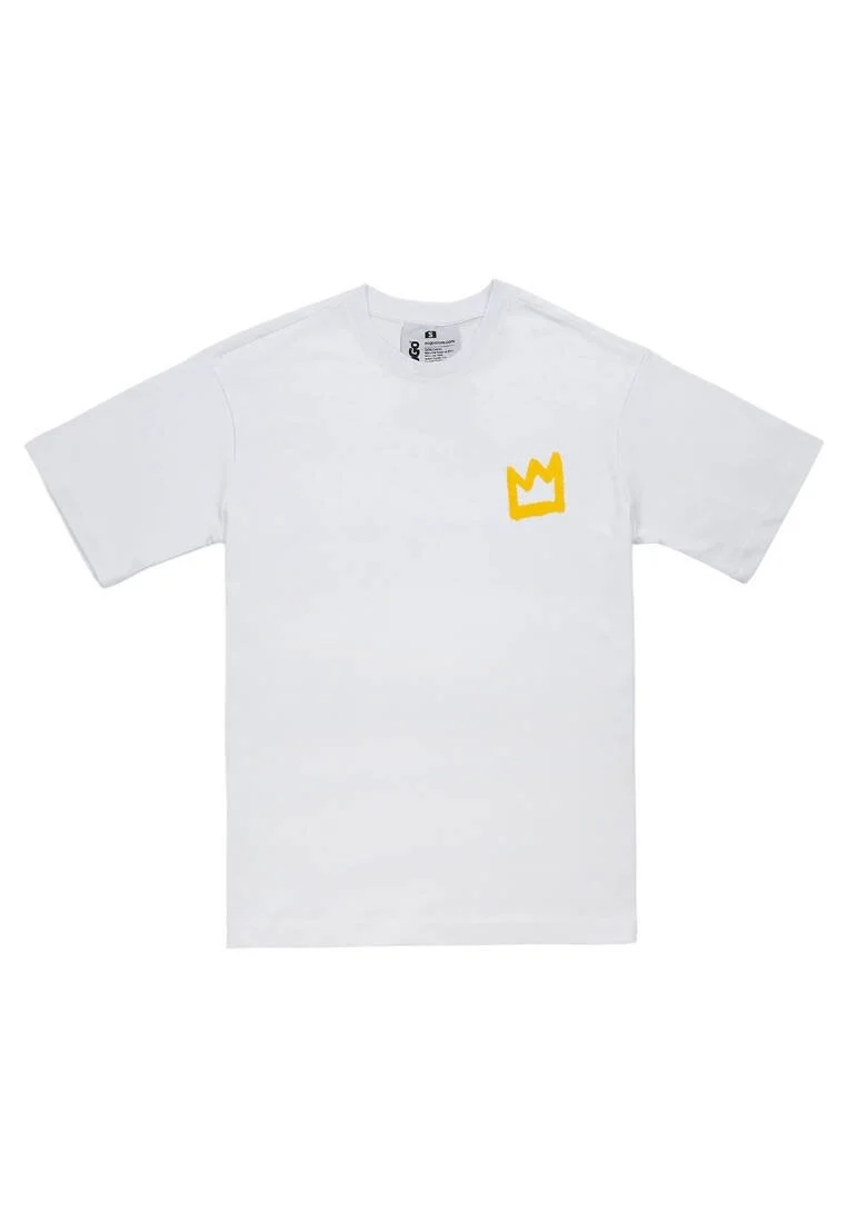 Men Vegan White T-Shirt - No More Drama Design