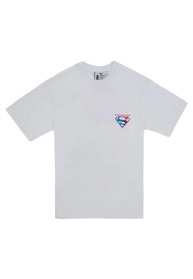Men Vegan White T-Shirt - Warner Bros My Hero Since Forever Superman Design