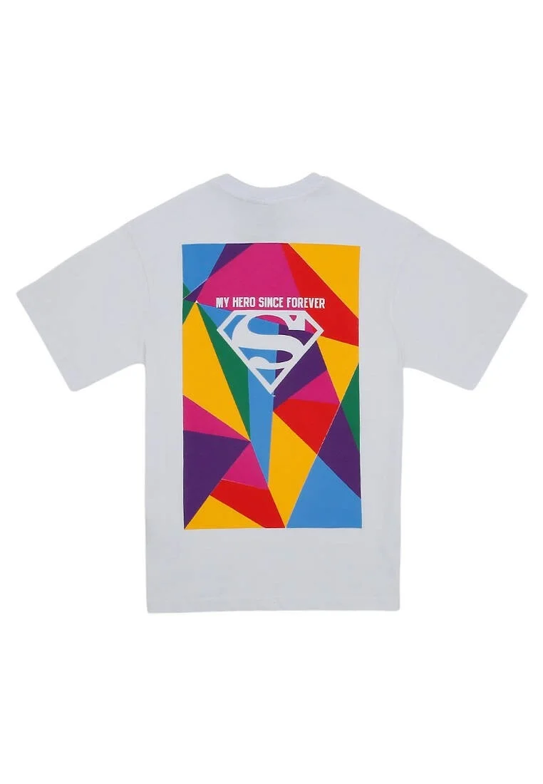 Men Vegan White T-Shirt - Warner Bros My Hero Since Forever Superman Design