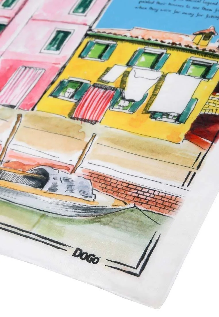Multicolore Foulard - Burano Island Motif