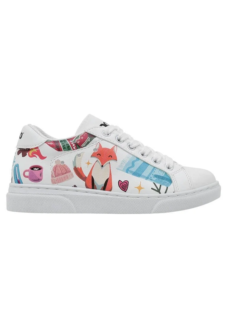 Unisex Çocuk Vegan Deri Beyaz Sneakers - Bitter Sweet Winter Tasarım