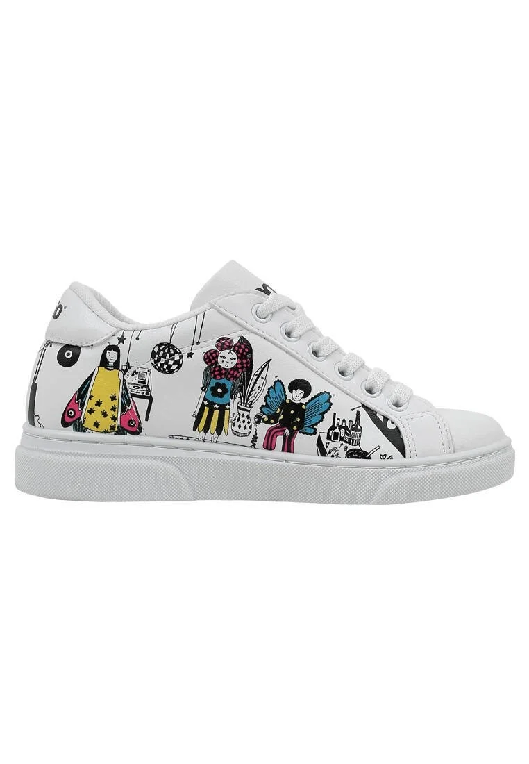 Unisex Çocuk Vegan Deri Beyaz Sneakers - Party Tasarım