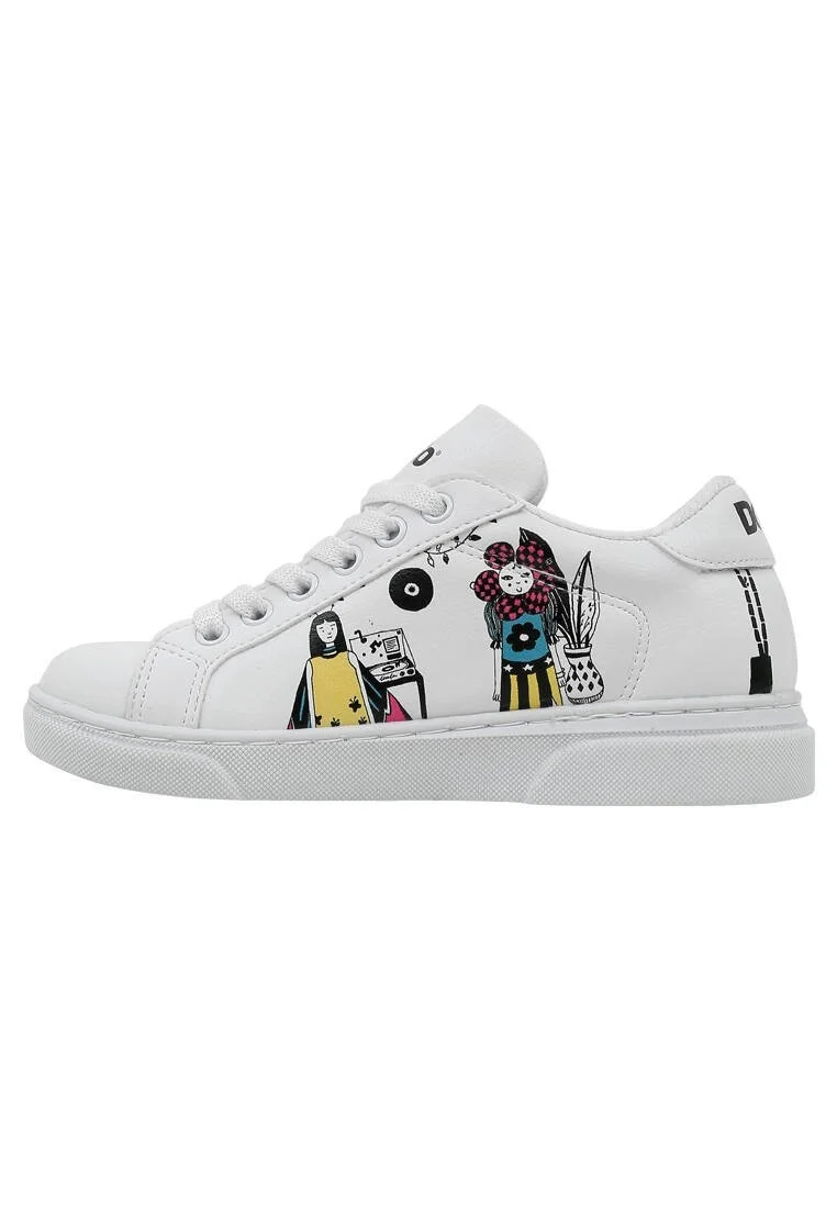 Unisex Çocuk Vegan Deri Beyaz Sneakers - Party Tasarım